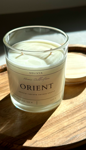 Świeca sojowa Orient 200 g o korzenno-orientalnym zapachu – Solivya