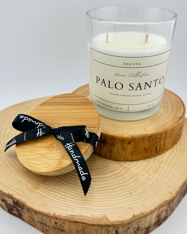 świeca sojowa zapachowa Palo Santo w szkle Solivya