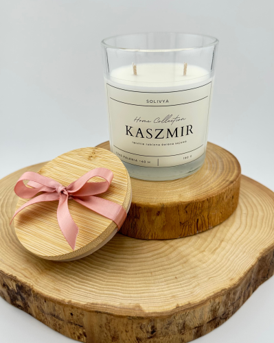 świeca sojowa zapachowa kaszmir w szkle Solivya
