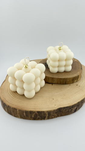 bezzapachowa świeca sojowa dekoracyjna Lumen Solivya kostka bubble Bubblea