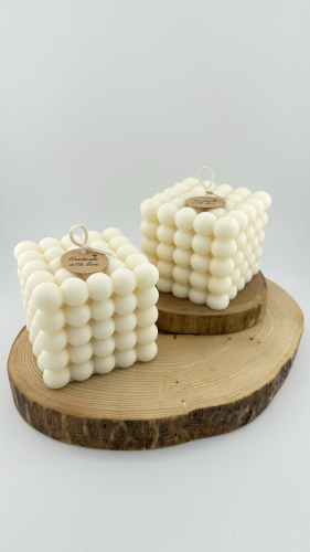 bezzapachowa świeca sojowa dekoracyjna Lumen Solivya kostka bubble Bubblea XL