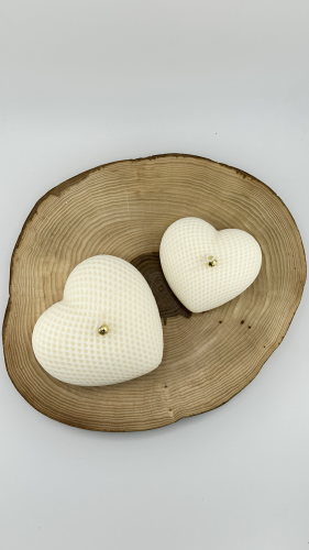 rzeźbiony zestaw świec sojowych bezzapachowych Lumen Solivya serca Julia