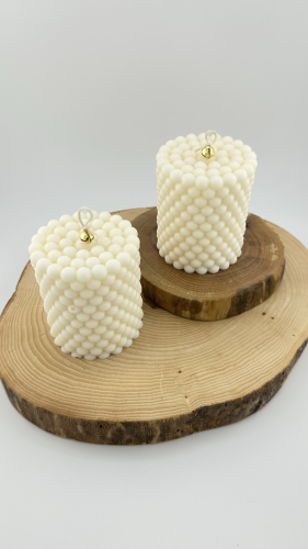 bezzapachowa świeca sojowa dekoracyjna Lumen Solivya słupek bąbelkowy Oria