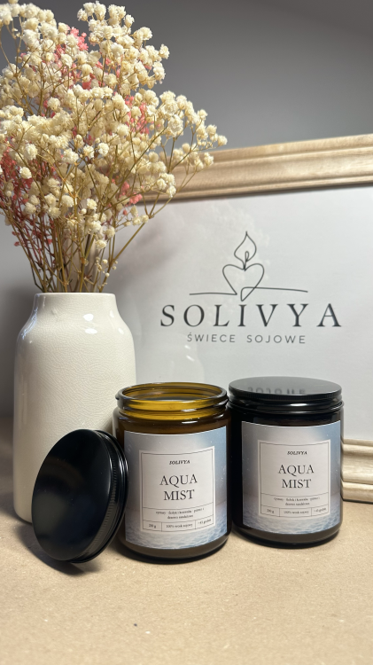Świeca sojowa Aqua Mist Solivya – świeży zapach, kolekcja Evening Ritual