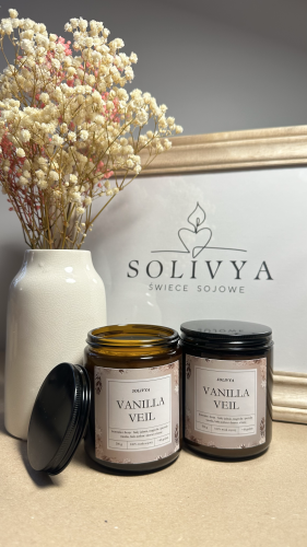 Świeca sojowa Vanilla Veil Solivya – ciepły zapach wanilii i paczuli