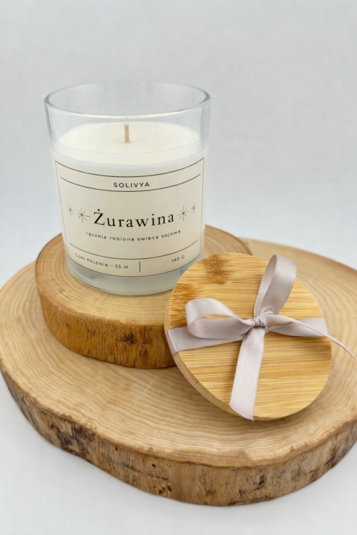 świeca sojowa zapachowa Żurawina w szkle Solivya