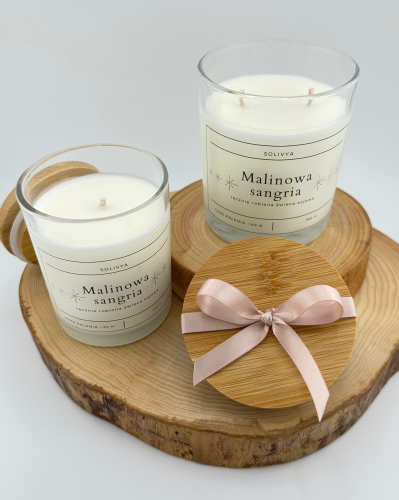 świeca sojowa zapachowa Malinowa Sangria w szkle Solivya