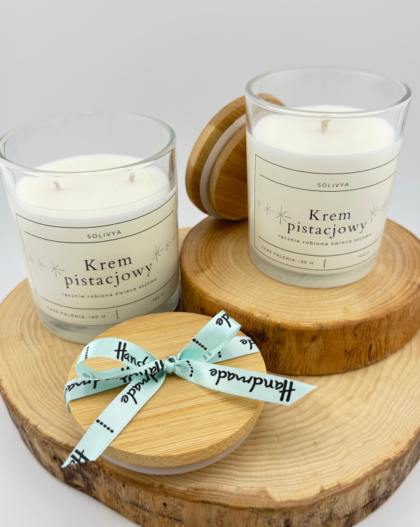 świeca sojowa zapachowa krem pistacjowy Solivya