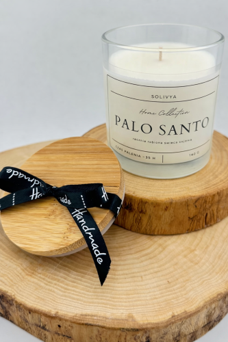świeca sojowa zapachowa Palo Santo w szkle Solivya