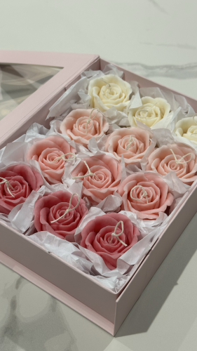 ręcznie robione świece dekoracyjne róże Solivya – zestaw prezentowy dla kobiety