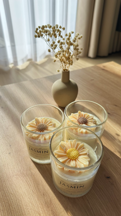 świeca zapachowa w szkle jaśmin Solivya Art Essence do sypialni i domu