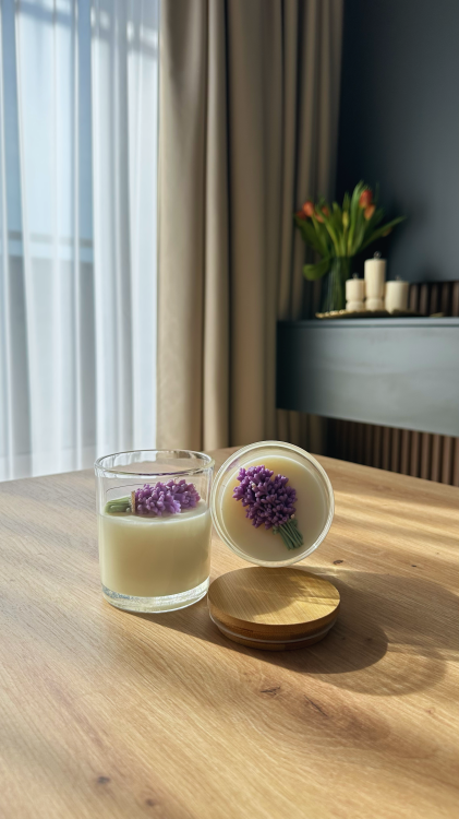 świeca zapachowa lawendowa do domu Solivya w szkle 170 g