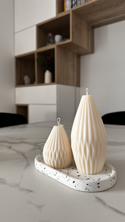 eleganckie świece ozdobne Lunera bezzapachowe do wnętrz