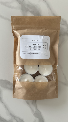 Bezzapachowe tealighty z wosku sojowego – zestaw 8 świec Solivya
