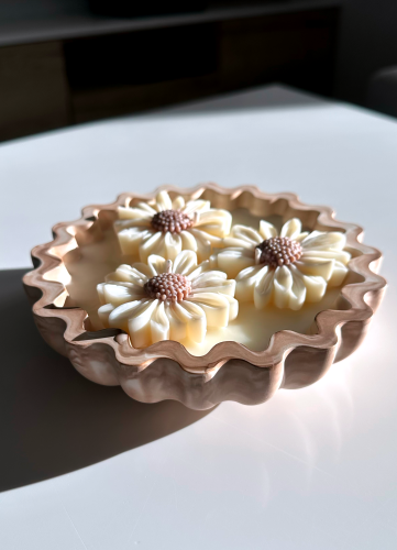 Designerska świeca sojowa w pojemniku gipsowym - niepowtarzalna 260 g