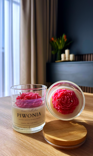 świeca zapachowa piwonia naturalny zapach kwiatowy elegancki prezent
