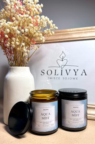 Świeca sojowa Aqua Mist Solivya – świeży zapach, kolekcja Evening Ritual