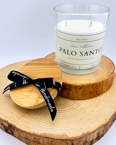 świeca sojowa zapachowa Palo Santo w szkle Solivya