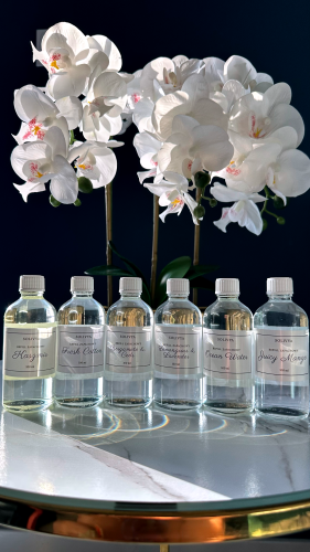 Refill Kaszmir 100 ml do dyfuzora zapachowego Solivya – eleganckie uzupełnienie o ciepłym, otulającym aromacie kaszmiru, bursztynu i miękkiego piżma.